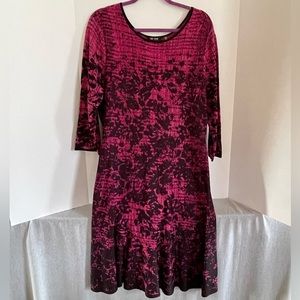 Nic+Zoe XL Dress Black/Magenta